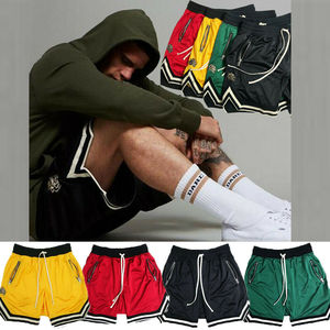 Wholesale Men's Trendy Casual Basketball Shorts 100% Polyester Street Hip-Hop Multi-Line <b>Mesh</b> Sports Fitness Drawstring <b>Pants</b> - Product Image 4