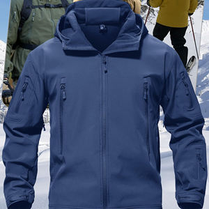 Vestes coupe-vent à coque dure d'extérieur de haute qualité Couleurs contrastées pour l'alpinisme Fermeture à glissière Service OEM Vestes pour hommes - Product Image 6