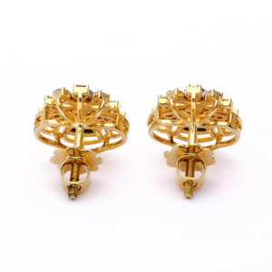Boucles d'oreilles en forme d'éventail de style vintage, élégantes clous dorés en forme de soleil, bijoux de luxe inspirés des créateurs, cadeau pour mariage ou fête - Product Image 5