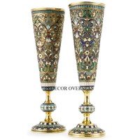 Vase trompette en métal de qualité supérieure, finition couleur argent, poli et brillant, fournitures de décoration de mariage