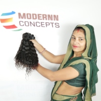 Meilleure qualité naturelle vierge indienne femme Extensions de cheveux Machine trame Double faisceaux cuticule aligné Temple droite vague de corps