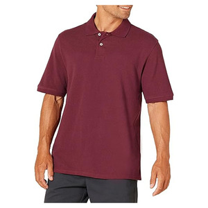 Polo à manches courtes bleu clair pour homme, couleur unie, coton piqué, tricoté, décontracté, respirant, coupe classique - Product Image 4