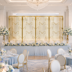 Accessoires d'événements : Cadre doré en acier inoxydable pour toile de fond de mariage, idéal pour la décoration de scène de fête de mariage - Product Image 3