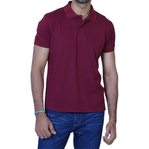 Camisa Polo Borgoña para Hombre, Corte Entallado, Informal, Cómoda, de Algodón, Top de Verano, Elegante y Transpirable - Product Image 2