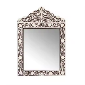 Miroir d'habillage moderne avec design en incrustation d'os Miroir mural en incrustation d'os avec cadre en métal de qualité supérieure - Product Image 3