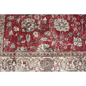 พรมขนสัตว์ตุรกีวินเทจสีแดงสีเบจ2 x 3.6ft สไตล์คลาสสิกพื้นที่ขนาดใหญ่สี่เหลี่ยมผืนผ้าการเย็บปะติดปะต่อกันออกแบบน้ำยาง10มม. สำหรับห้องโถง - Product Image 5