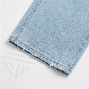 กางเกงยีนส์เอวสูงทรงตรงผ้ายืดสีตามสั่งสำหรับผู้หญิง ไซส์ XL ทรงหลวม ขาดเซอร์ๆ ระบายอากาศได้ดี มีโลโก้ ลดราคาช่วงซัมเมอร์ - Product Image 6