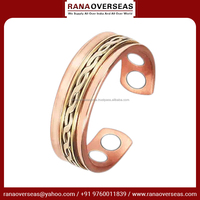 Offre Spéciale Design torsadé anneau de manchette ouvert qualité supérieure pur cuivre thérapie anneau haut Style Vintage pour femmes et hommes idée cadeau