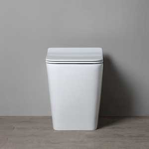 Riga <b>Floor</b>-Mounted Rimless Ceramic Toilet Seat <b>Cover</b> Premium Quality Product - Product Image 2