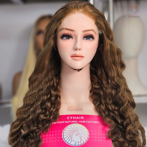 Perruques à fermeture à lacet HD 5x5 cheveux ondulés naturels # 4A couleur cheveux humains vietnamiens perruques de cheveux ondulés sans perte ni enchevêtrement - Product Image 6