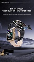 Reloj Inteligente con Auriculares Inalámbricos Integrados, Llamadas Bluetooth, Reloj Inteligente Deportivo para Exteriores, Montre Connecte, Relojes Inteligentes