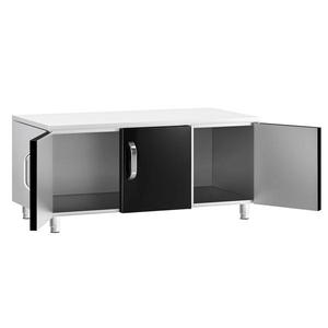 Meuble bas - Acier inoxydable - Mario 700 - 1200x620x587mm - Portes noires - 3 portes - Série Mario 700 - Product Image 1