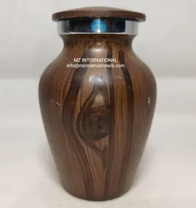 Urnas de recuerdo funerarias de metal de precios bajos Urnas de cremación de recuerdo hechas en India de alta calidad con color marrón - Product Image 1