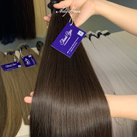 Produk laris 2025 produk baru tiba warna cokelat nyaman 100% rambut manusia Virgin alami celup jumlah besar harga pabrik 8-40 inci