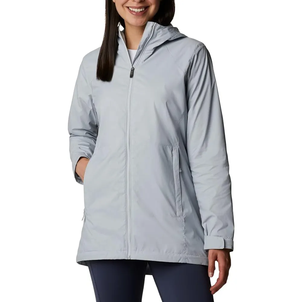 Chuva casaco mangas cheias chuva feminino com capuz desgaste impermeável Windproof Raincoat/chuva terno/sobretudo