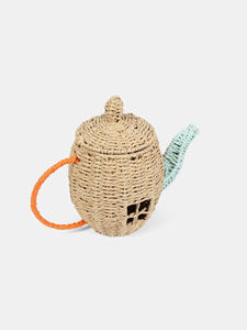 Paper Teapot Shape Kid Basket Handwoven <b>Pretend</b> Play Toy Storage Montessori Organizer Decorative Wicker Basket For Nursery Room - Product Image 2
