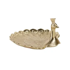 Plateau de service en aluminium plaqué argent fait à la main, plateau élégant pour la maison, hôtel, dessus de table, fruits et dattes - Product Image 2