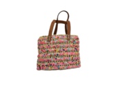Sacs à main pour filles et enfants de style vintage, motif seau, avec deux poignées, fermeture ouverte et doublure en paille, Moroccansoul MA