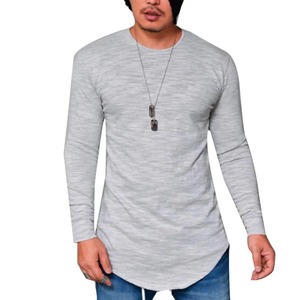 Otoño invierno camiseta hombres precio bajo manga larga Camisetas masculinas Slims cuello redondo ropa sólida camiseta calle casual Jersey de algodón - Product Image 5