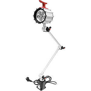 Lampe de travail industrielle professionnelle à 3 articulations, 6 LED, intensité réglable, corps en aluminium portable, alimentation AC/DC pour ateliers - 4465t - Product Image 1