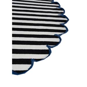 Tapis en laine rayés Alhambra gris et noir, tissage plat pour usage domestique - ADWL-13197 - Product Image 4