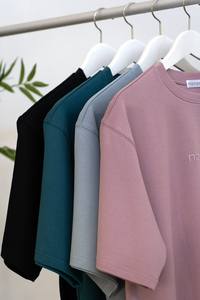 T-shirt à col rond en coton décontracté pour femmes, vêtements quotidiens écologiques avec manches courtes, étiquettes personnalisées pour les mesures américaines et européennes - Product Image 2