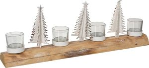 Base de madera de Navidad Forma de árbol de Navidad Copo de nieve amor Portavelas Hogar Escritorio Decoraciones navideñas - Product Image 4