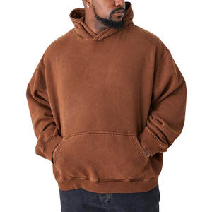 Jersey en blanco 350 GSM algodón poliéster polar ropa de calle pesada estampado liso bordado sudaderas con capucha sin cuerda fabricante - Product Image 1