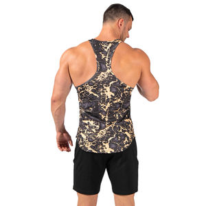 Gran oferta de camisetas sin mangas deportivas para gimnasio para hombre, impresas personalizadas con etiqueta de logotipo, tela elástica de poliéster transpirable, ajuste de diseño fiable - Product Image 2
