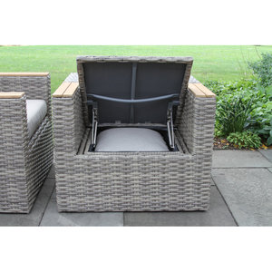 2PK แห่งกำเนิดเก้าอี้กัปตันพร้อมที่เก็บเฟอร์นิเจอร์สักและเครื่องจักสาน2ชิ้น - Product Image 4