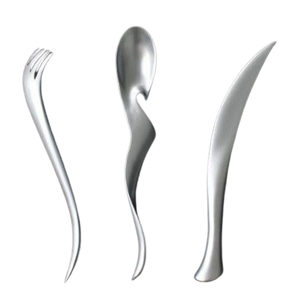 Ensemble de couverts cuillère plaqué argent Easy Top ensemble de couverts en acier miroir moderne en aluminium métal ensemble de couverts - Product Image 1