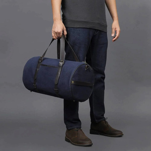 Bolsa de Lona Deportiva de Cuero Genuino para Hombre y Mujer, Organizador de Viaje Portátil para Vacaciones en Gimnasio - Product Image 6