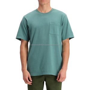 Camiseta Informal para Hombre, 180 GSM, Simple, Clásica, Cómoda, con Bolsillo en el Pecho, Manga Corta, Logotipo Personalizado, Camisetas de Algodón Premium - Product Image 1