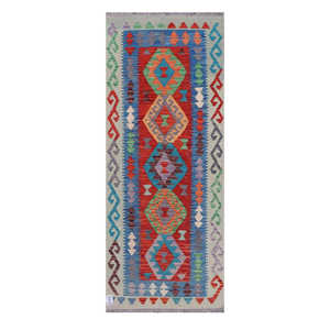 Alfombra Kilim de Maimana, Afganistán, 190 x 75 cm, Alfombras y Juegos de Alfombras - Product Image 1