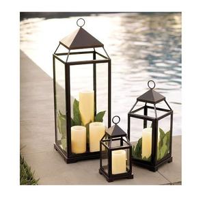 New Design Metal and Glass <b>Decorative</b> <b>Lantern</b> With Black Finished for Indoor & Outdoor Decoration - Product Image 2