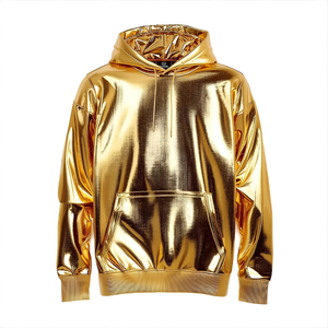 เสื้อสเวตเตอร์แบบสวมหัวมีฮู้ดผ้าฟลีซมีฮู้ดสีทองมีลายพิมพ์กราฟิกโลหะมีตัวเลือก oM/odm - Product Image 4