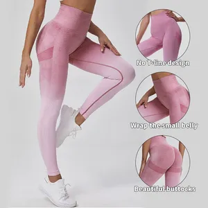 Gradiënt Kleur Energie Legging Vrouwen Workout Fitness Jogging Hardlooplegging Gym Panty Stretch Sportkleding Yogabroek