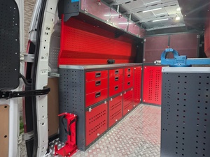 Sistema de estanterías OEM de alta resistencia para furgonetas de taller móvil con banco de trabajo, cajones para herramientas y armarios superiores para furgonetas de servicio y estanterías para coches. - Product Image 2