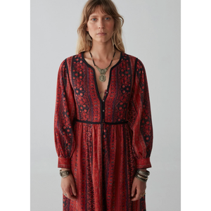 เดรสสไตล์โบฮีเมียน Dalida-Chez Castel แบบไร้สายรัดไหล่ เอวธรรมชาติ ระบายอากาศได้ดี ทรงเดรป ไซส์พลัส ไซส์ XS ความยาวคลุมเท้า ความยาวระดับเข่า สำหรับใส่พักผ่อนในวันสบายๆ - Product Image 2