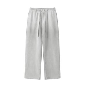 Personalizado para Puff estampado Flare pierna ancha hombres pantalones de chándal Sun Faded Fleece pantalones holgados en blanco frente plano al por mayor pantalones de chándal acampanados - Product Image 2