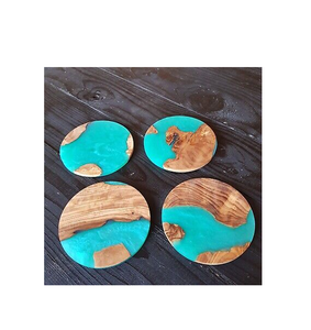 Bois et résine sous-verres sûrs tapis coussinets décoration hôtel restaurant utilisation et prix bon marché produits - Product Image 1