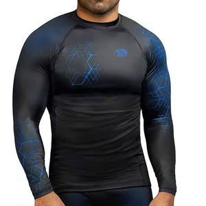 Camiseta Deportiva de Manga Larga para Hombre, Personalizable con Logotipo, de Secado Rápido, Transpirable, en Spandex/Poliéster, para Gimnasio - Product Image 1