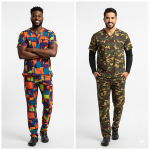 Ensembles de blouses d'infirmier personnalisées de qualité supérieure pour hommes, tissu en spandex tricoté respirant et doux, coupe moderne, utilisation en hôpital/clinique - Product Image 5