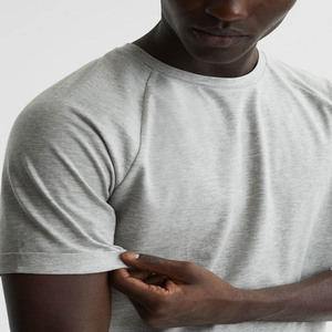 Venta al por mayor de camisetas de algodón peinado gris jaspeado para los hombres de peso pesado camiseta lisa con bordado de impresión personalizada 100% algodón - Product Image 4