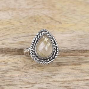 แหวนหมั้น925สเตอริงสีเงินและรูไทล์สีทองแบบคลาสสิกสำหรับเป็นของขวัญวันครบรอบแต่งงานสำหรับทุกเพศ - Product Image 5