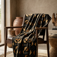 Robe en lin Bogolan unisexe, respirante et brodée, coupe ample, toutes saisons, fabriquée au Mali