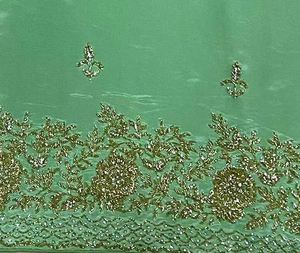 Costumes indiens de créateur modernes non cousus brodés à la main pour femmes pour les fêtes de style traditionnel - Product Image 3