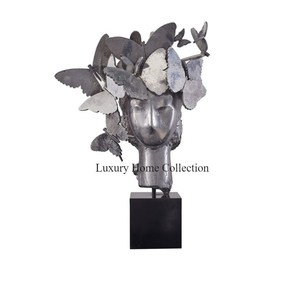 New Round Shape <b>Large</b> Size Home Decorative Sculpture Silver and Golden Color Aluminium Casted and Stainless Steel Shiny Polished - Product Image 3
