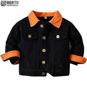 Veste en jean à boutons confortable pour bébés garçons et filles enfants et tout-petits manteaux en jean pour hommes avec logo avant pour vêtements d'extérieur d'hiver - Product Image 1