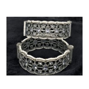 Bracelet Cuff Kada Peacock Style Brass Bracelet for <b>Men</b> Religious Brass Peacock Style oxidized Kada Free Size Bracelet - Product Image 4